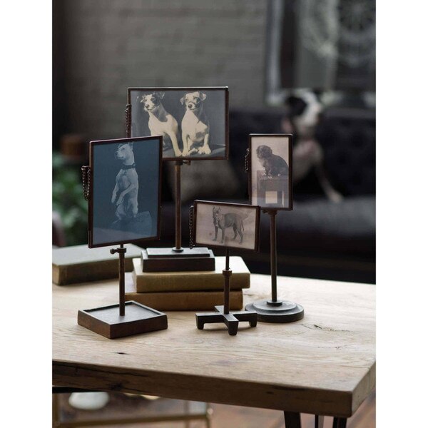 Vintage Metal Photo Holders (Set of 4)